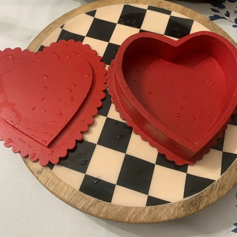 Red Heart-Shaped Decorative box